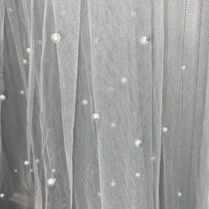 Beautiful long pearl bridal wedding veil